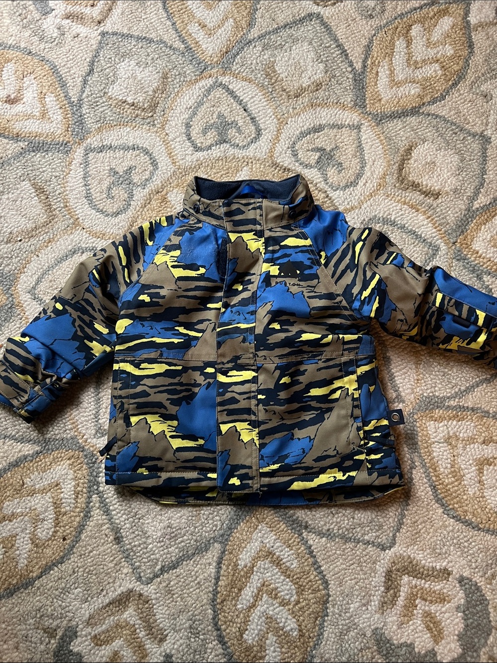 Burton Kids Jacket in Navy, Blue, Yellow, Brown Camo